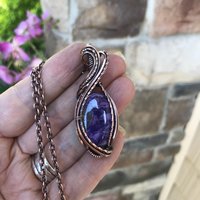 Charoite Oval Copper Necklace