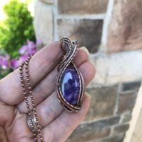 Charoite Oval Copper Necklace