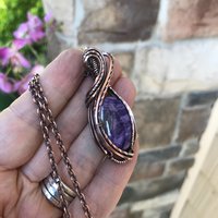 Charoite Oval Copper Necklace
