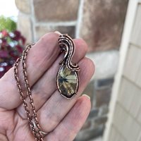 Golden Star Rutilated Quartz Copper Pendant