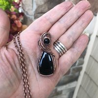 Black Onyx Copper Pendant