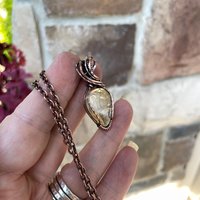 Citrine Small Copper Pendant