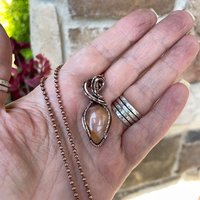 Citrine Small Copper Pendant