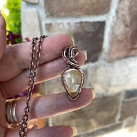 Citrine Small Copper Pendant