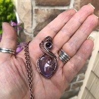 Amethyst Heart Copper Necklace