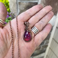 Maroon Aurora Opal Copper Necklace