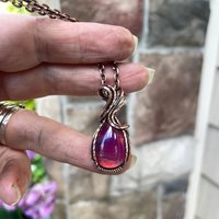 Maroon Aurora Opal Copper Necklace