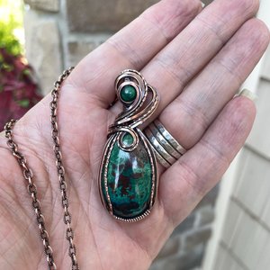 Shattuckite & Malachite Copper Necklace