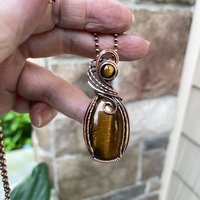 Tiger's Eye Oval Copper Necklace