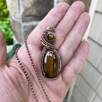 Tiger's Eye Oval Copper Necklace