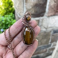 Tiger's Eye Oval Copper Necklace