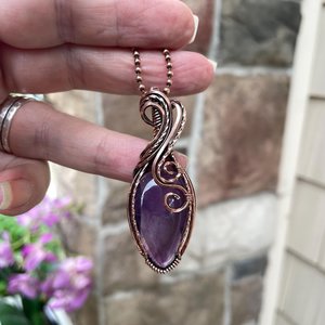 Amethyst Swirly Copper Necklace