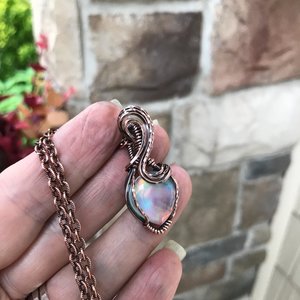 Aurora Opal Autumn Colors Copper Pendant