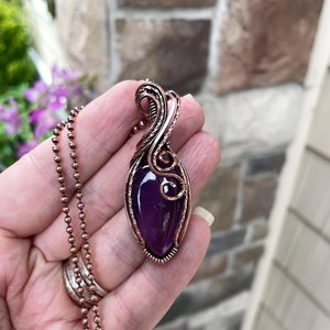 Amethyst Swirly Copper Necklace