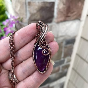 Amethyst Swirly Copper Necklace