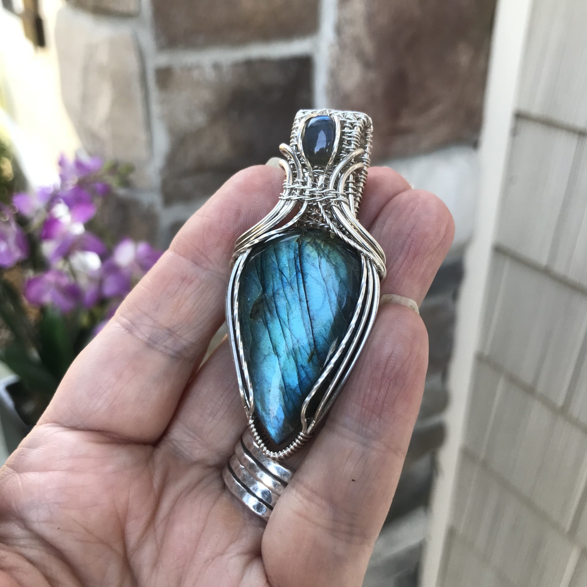 RESERVED - Blue Labradorite Sterling Silver Pendant