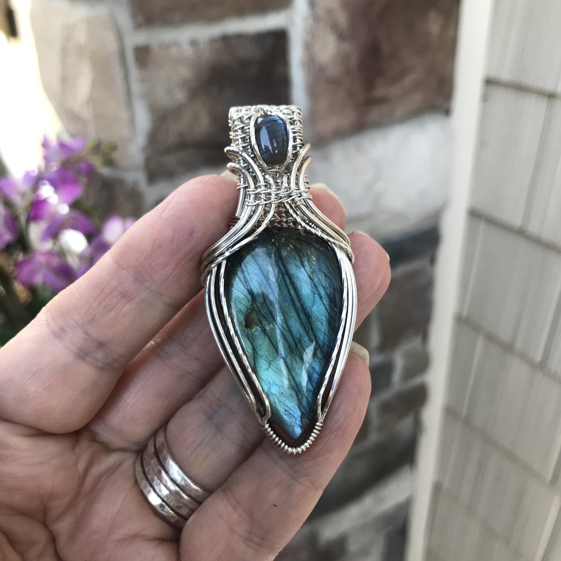 RESERVED - Blue Labradorite Sterling Silver Pendant
