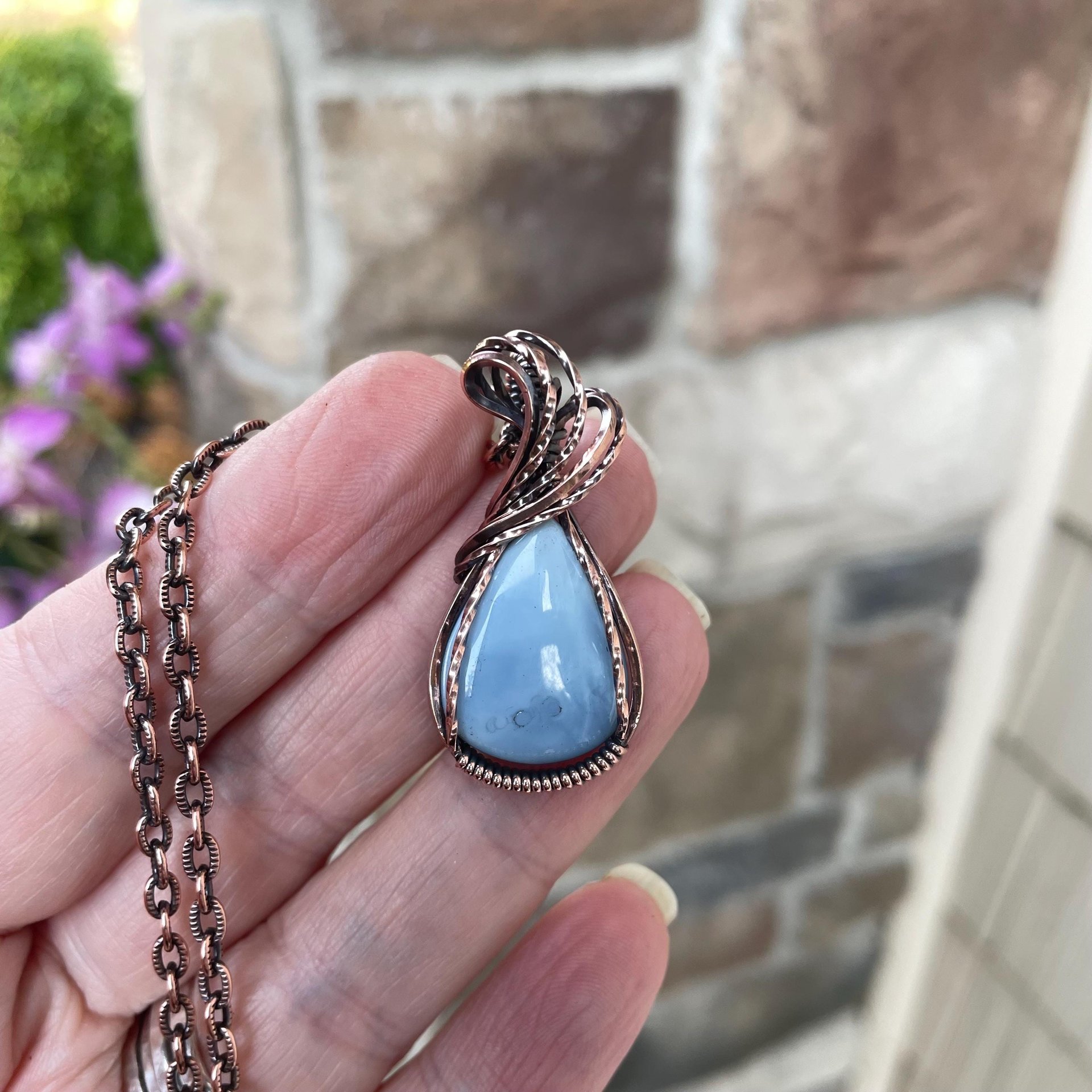 Blue Opal Copper Necklace