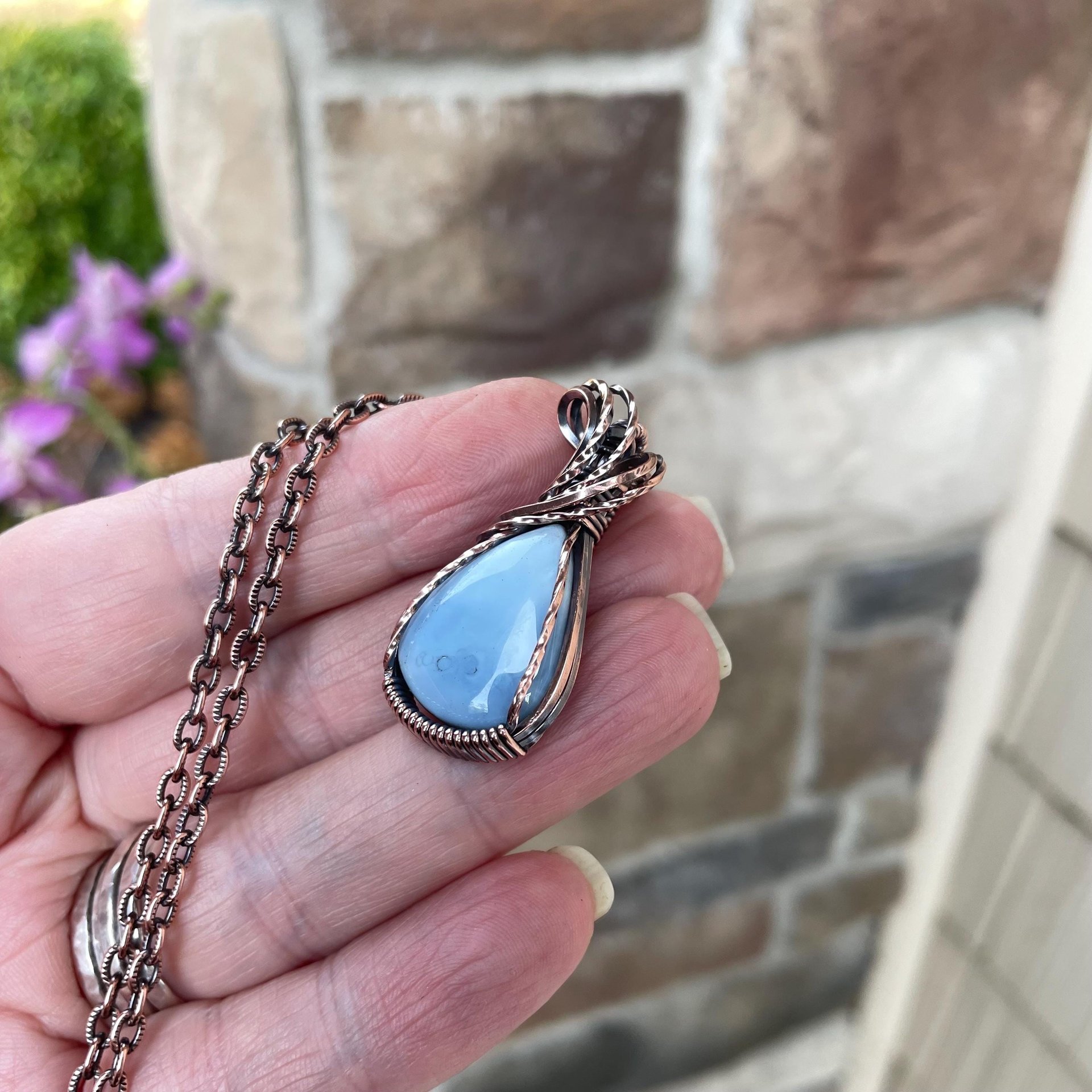 Blue Opal Copper Necklace