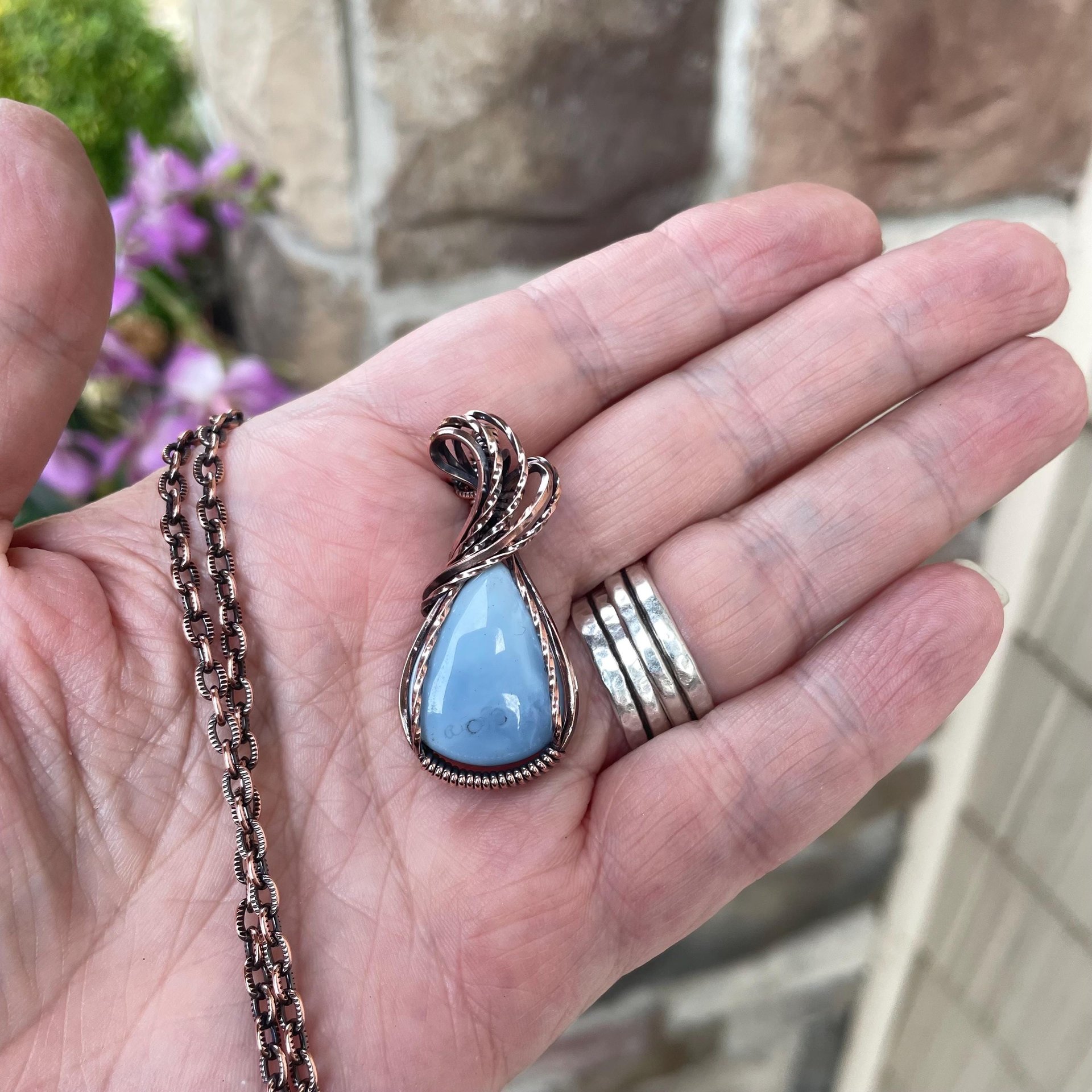Blue Opal Copper Necklace