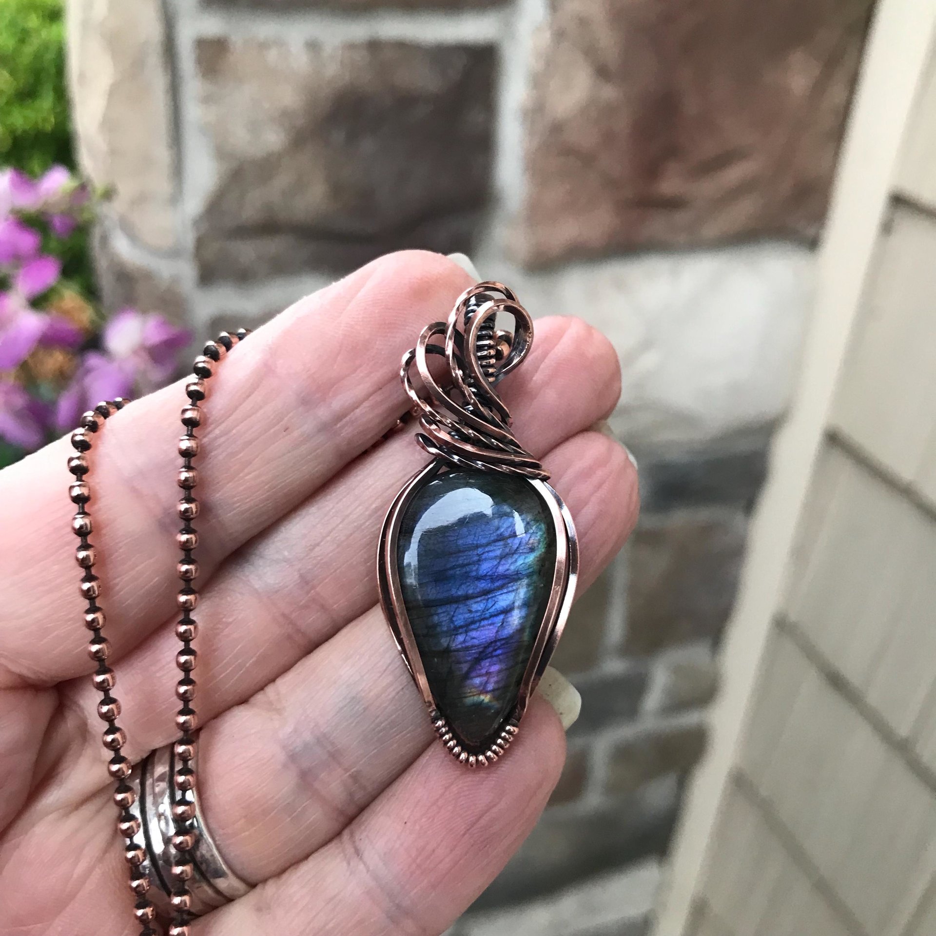 Purple Labradorite Copper Necklace