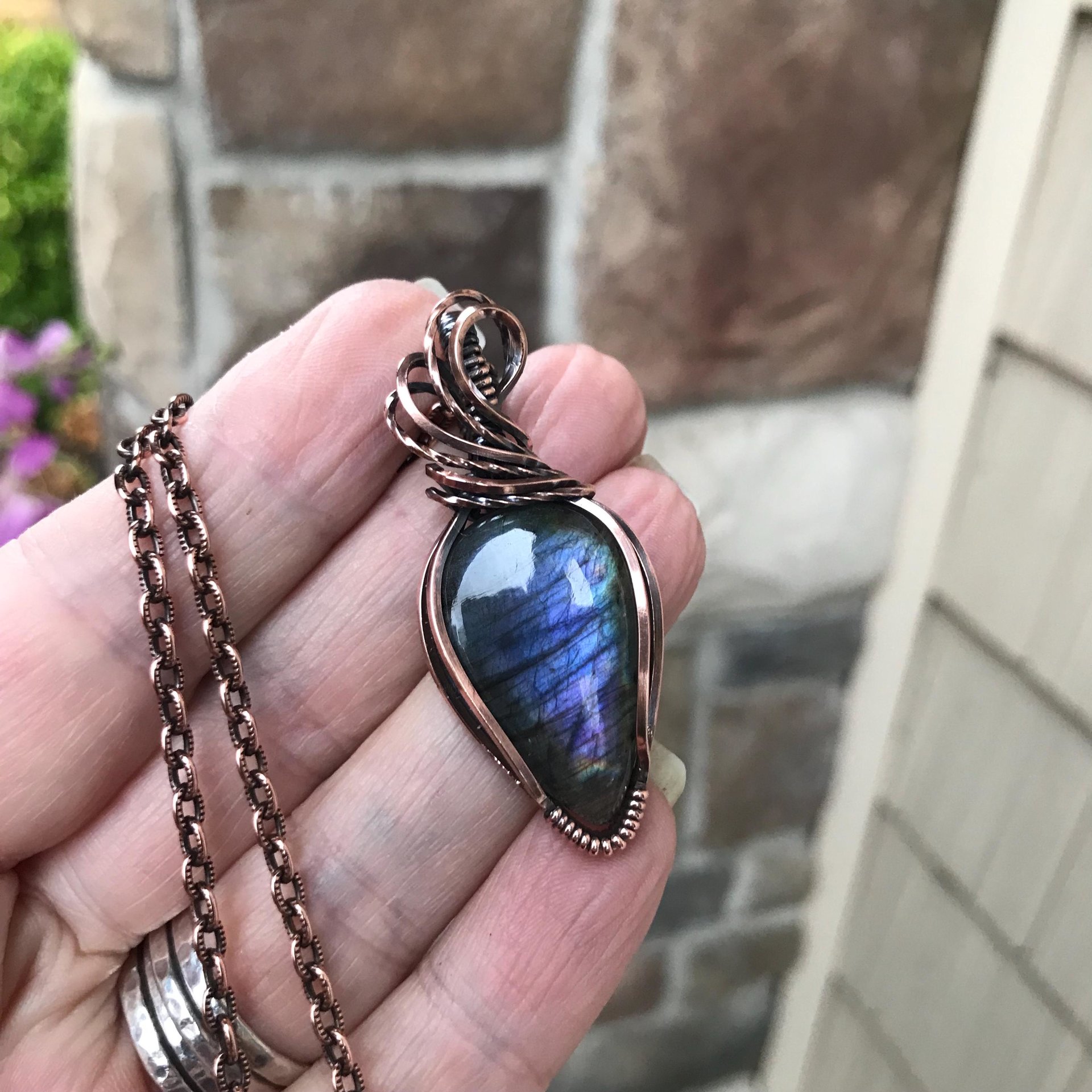 Purple Labradorite Copper Necklace