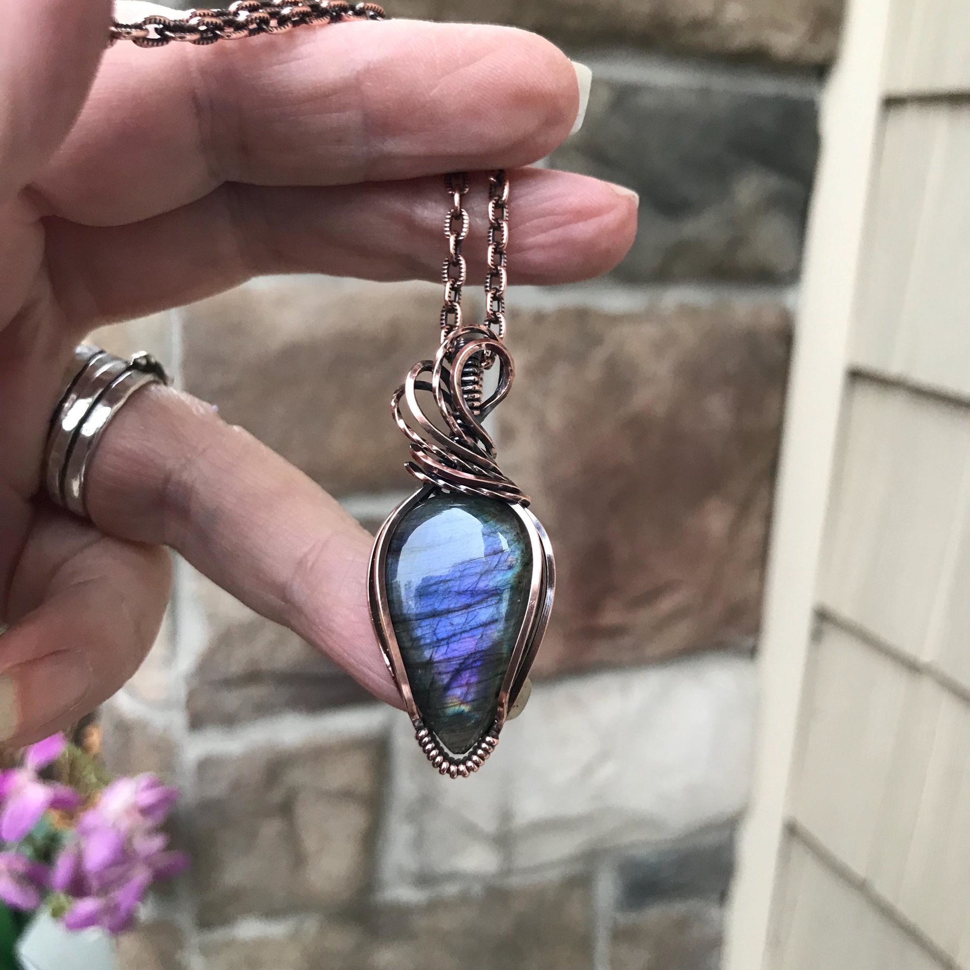 Purple Labradorite Copper Necklace
