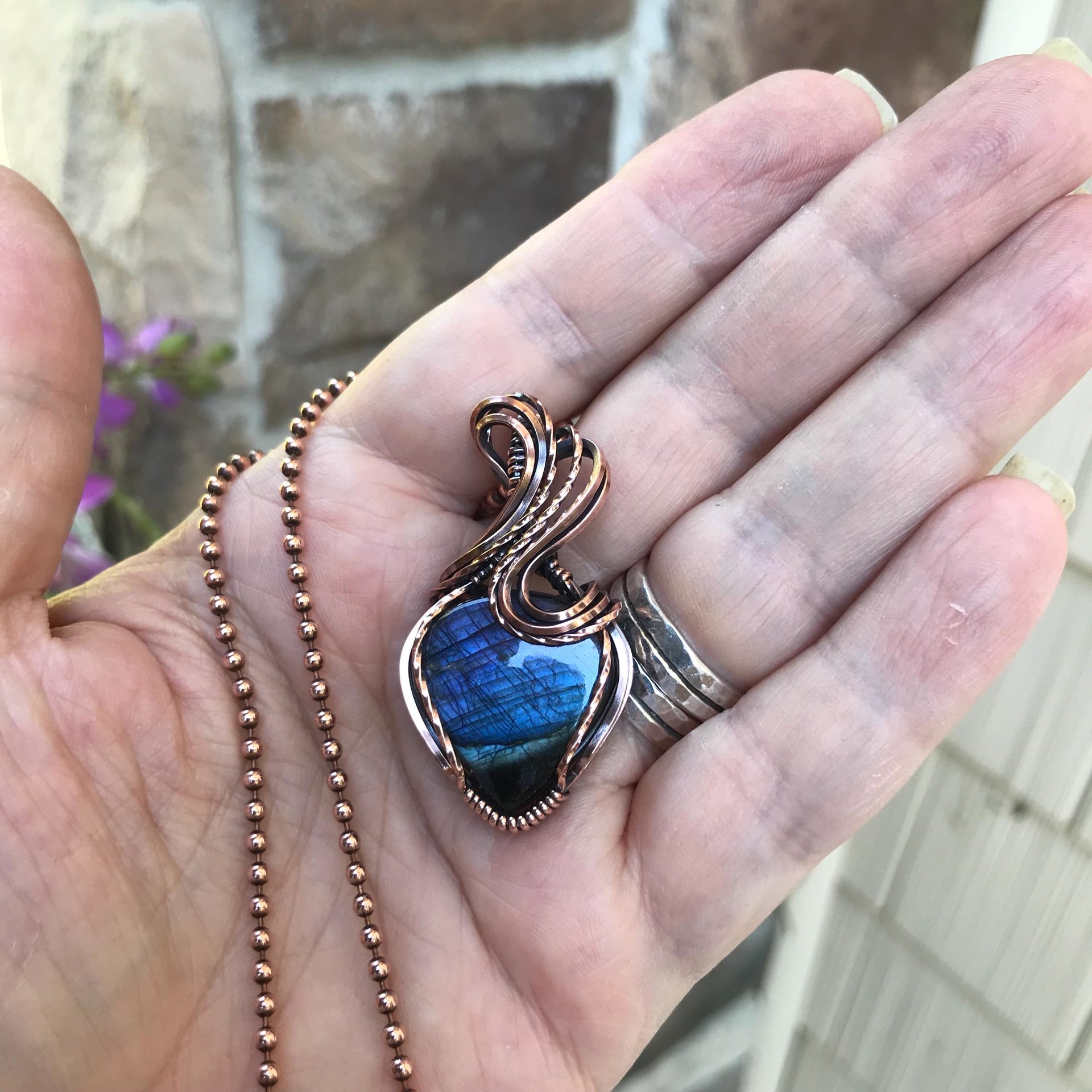 Indigo Labradorite Copper Necklace