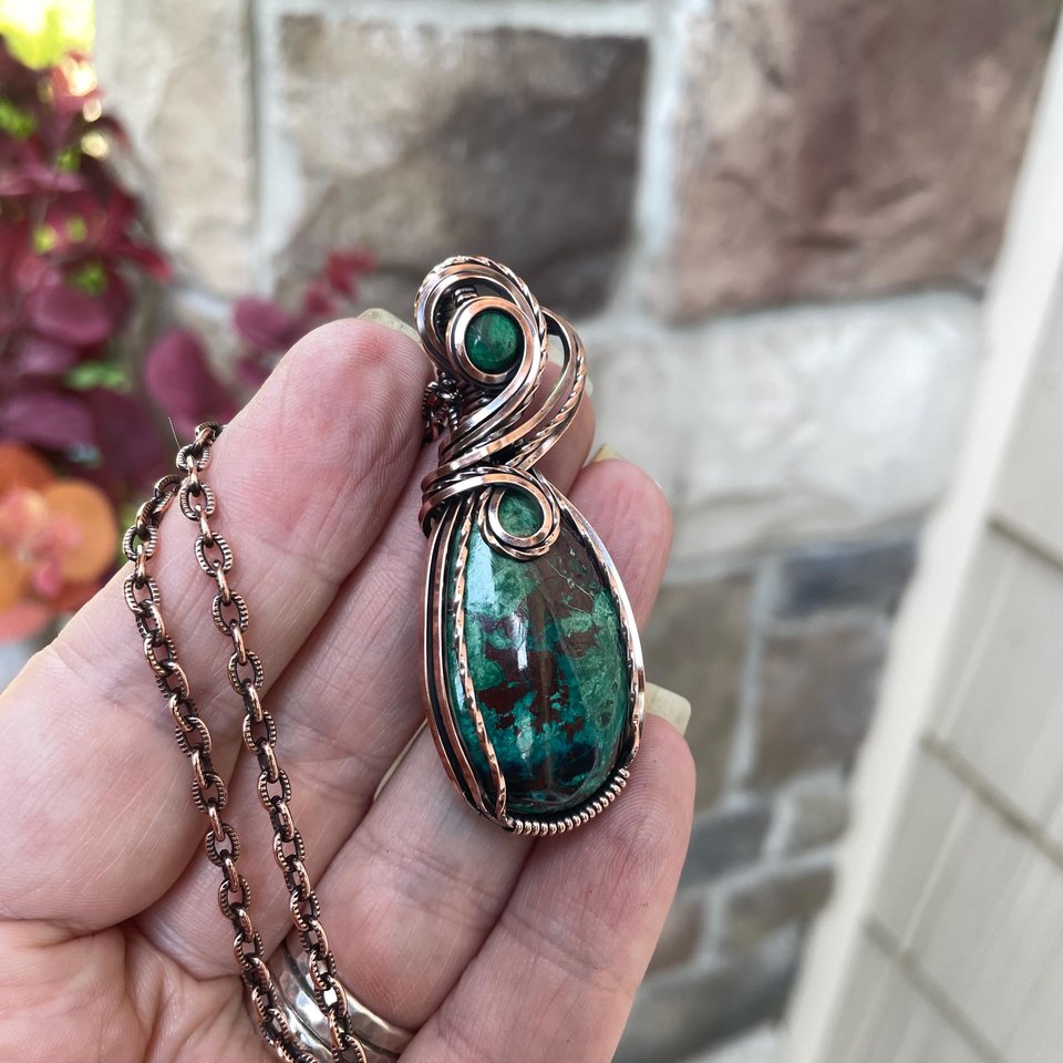Shattuckite & Malachite Copper Necklace