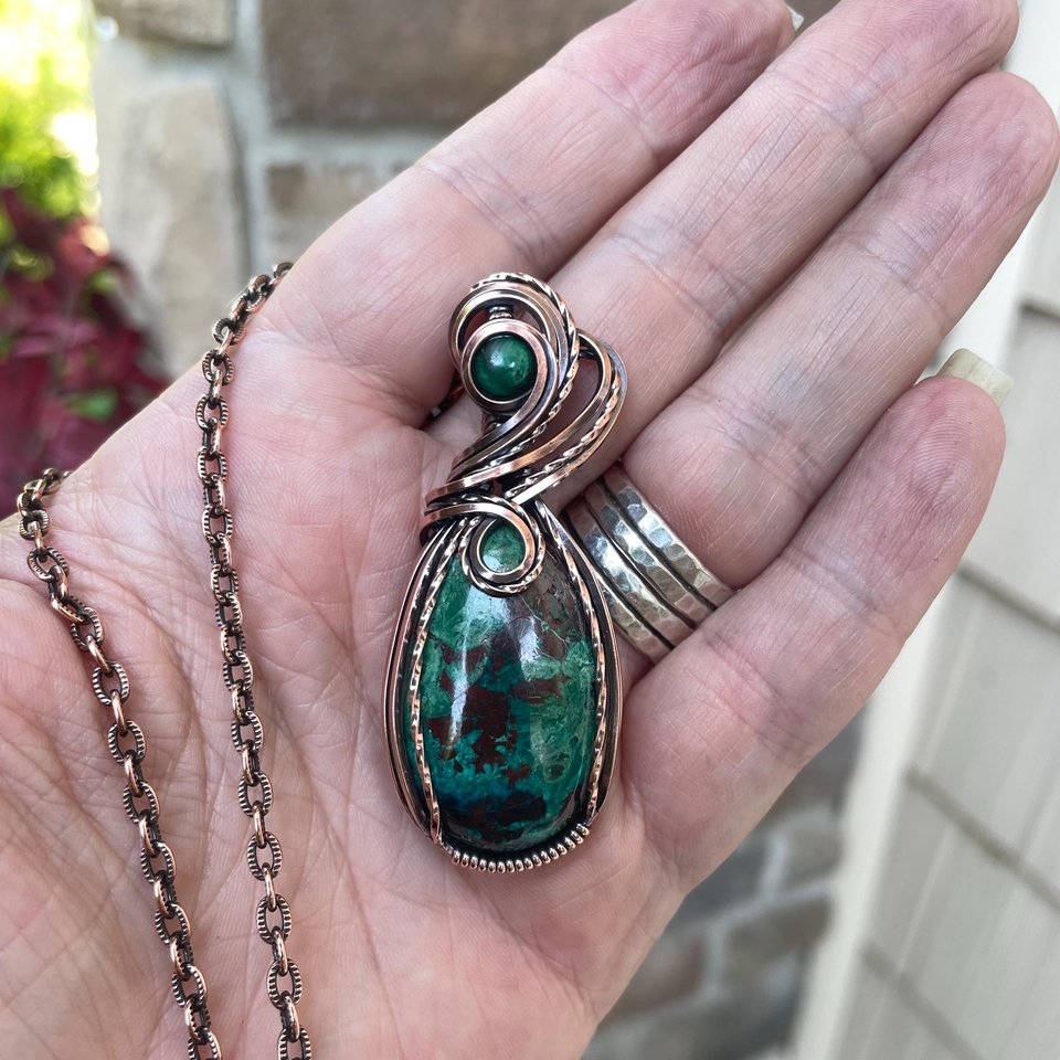 Shattuckite & Malachite Copper Necklace