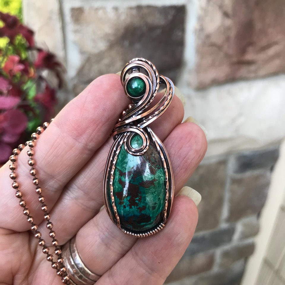 Shattuckite & Malachite Copper Necklace