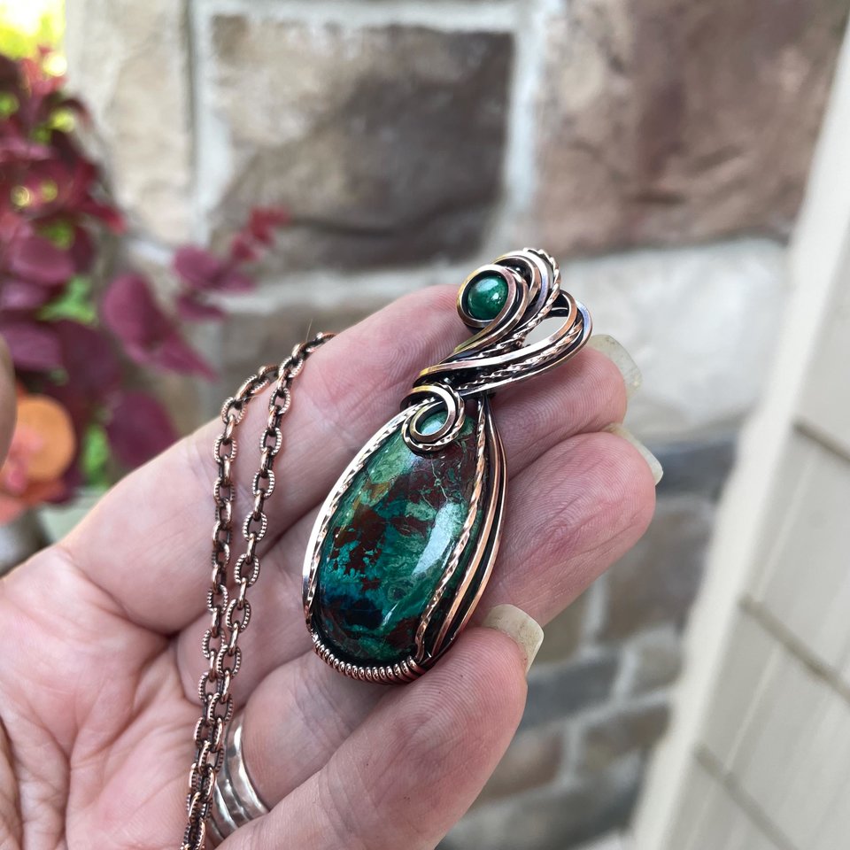 Shattuckite & Malachite Copper Necklace