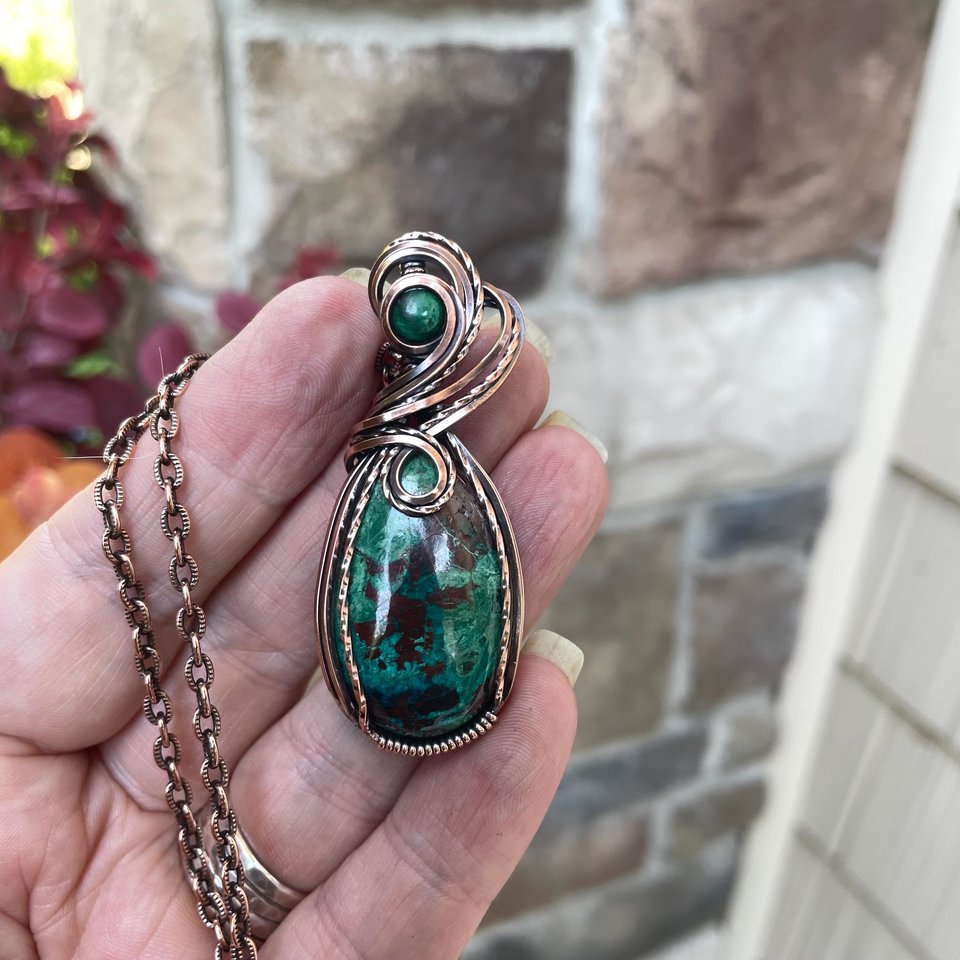 Shattuckite & Malachite Copper Necklace
