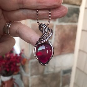 Maroon Aurora Opal Copper Necklace