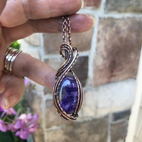 Charoite Oval Copper Necklace