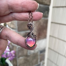 Aurora Opal Pastel Copper Necklace