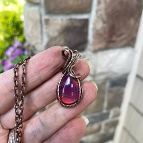 Maroon Aurora Opal Copper Necklace